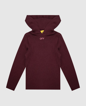 Off-White Children's burgundy hoodie with wool 44GHU001F26K001