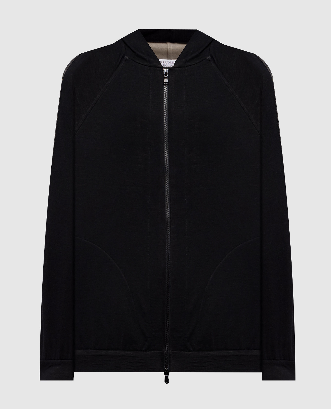 Black silk sports jacket with monil chain