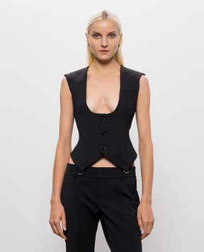 SSHEENA Black vest with wool 26FWTRUSTTF26004A85