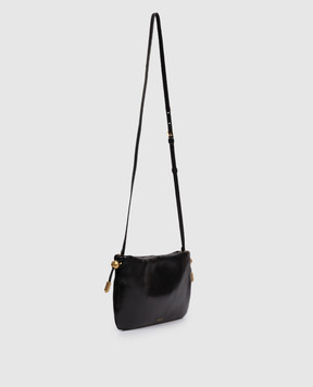 Versace Black leather satchel bag with textured emblem 10243201A17449