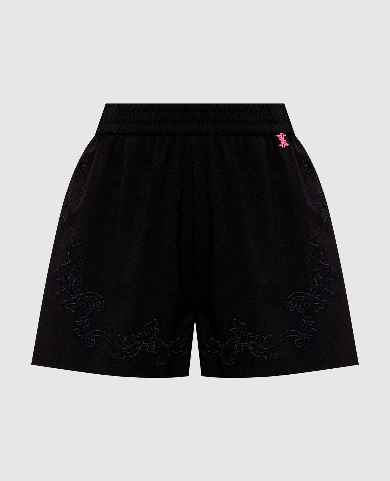 Pantaloncini neri ricamati