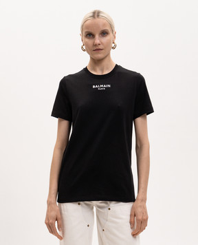 Balmain Black T-shirt with embroidered logo HF1EF000BD10