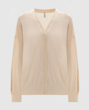 BOBOUTIC Beige cashmere and silk cardigan 4303BIS