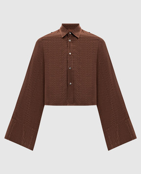 Maison Margiela MM6 Brown blouse with logo pattern S52DT0044M36007