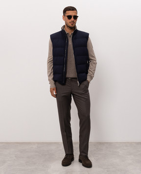 Stefano Ricci Blue down vest with logo patch MDJ6300280519V
