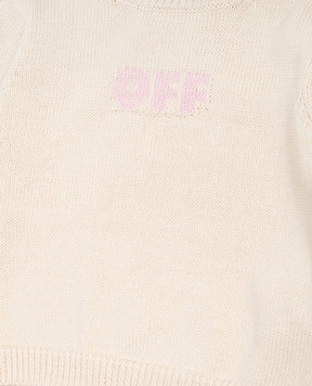 Off-White Children's beige suit with a sweater and trousers 44G2X004S26K001