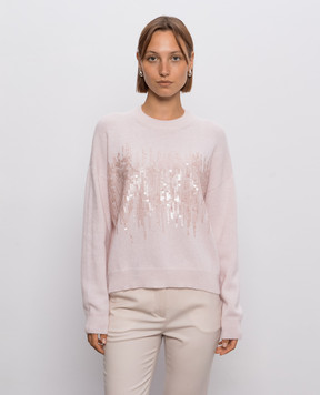Peserico Pink wool sweater with sequins A99835F07RL9100