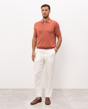 Stefano Ricci Terracotta silk polo K616215P31F25101