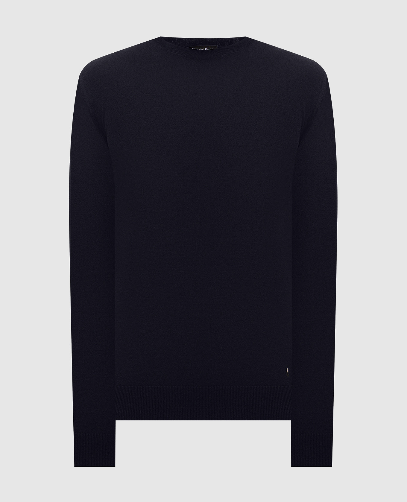 Blue wool jumper with logo monogram
