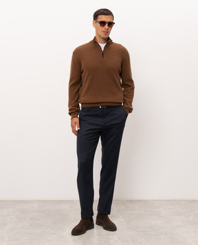 Canali Brown wool and cashmere sweater MK02547C1216