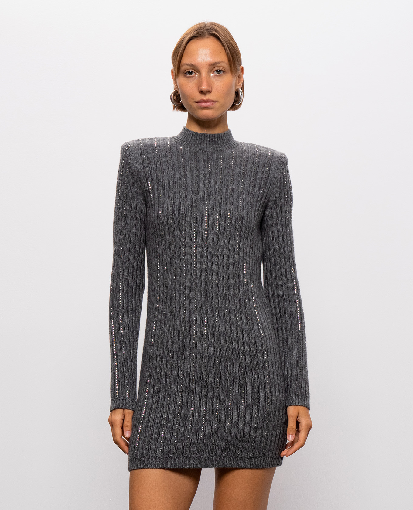 Gray dress with crystals Twinset 3