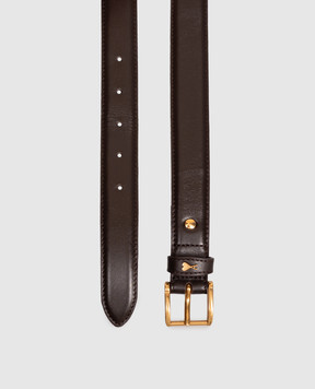 Ami Paris Brown leather belt Paris with emblem UBL029AL0104
