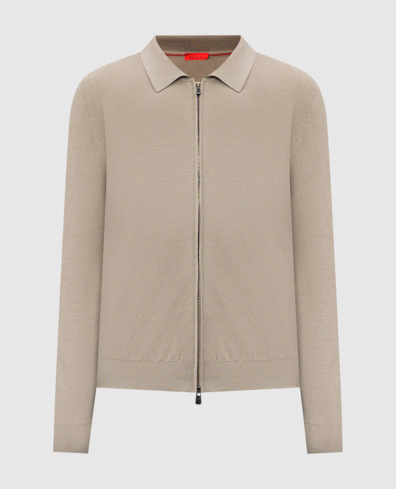 Beige cardigan made of wool, silk and cashmere