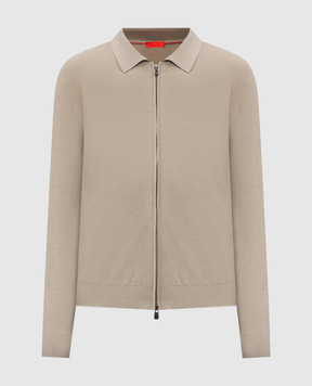 ISAIA Beige cardigan made of wool, silk and cashmere MG8441Y0537