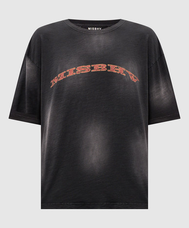 Graues T-Shirt mit Logodruck