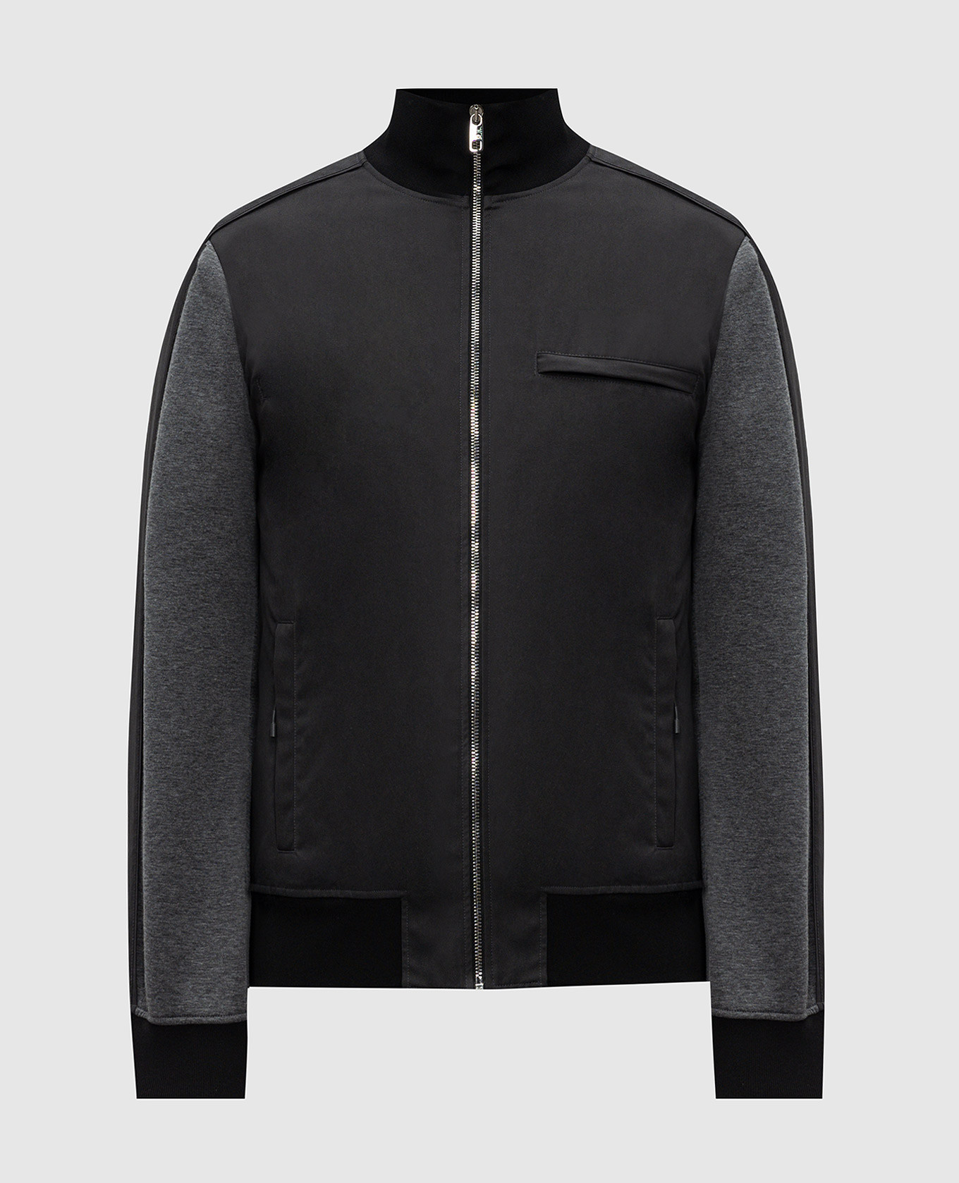 Grey jacket with logo patch