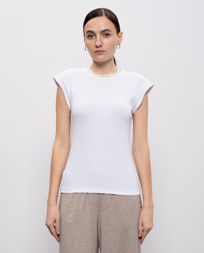 Peserico White layered top S06940J05669D