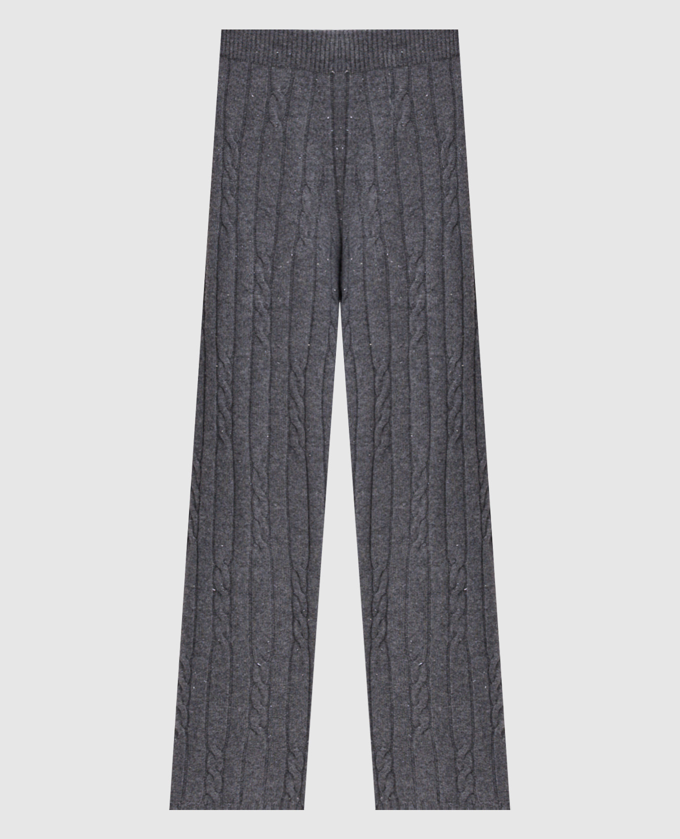 Graue Hose aus Wolle und Seide mit Lurex