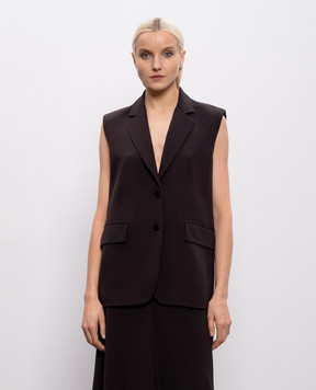 Agnona Dark brown silk vest TV1103XU5074