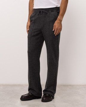 Tom Ford Gray wool patterned pants JAL039JMC114