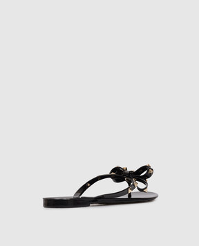 Valentino Black Rockstud bow flip-flops 8W2S0552PVS