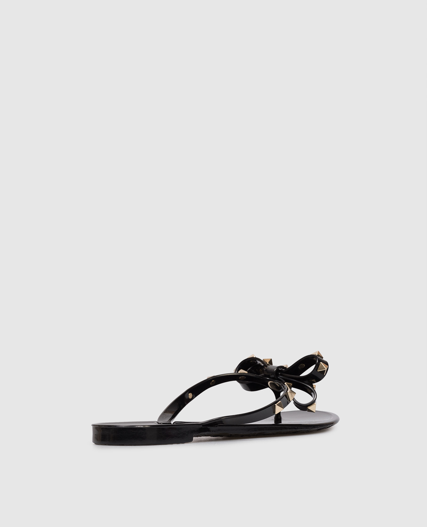 

Black Rockstud bow flip-flops Valentino, Beige