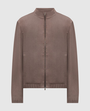Peserico Brown linen jacket R5227002606
