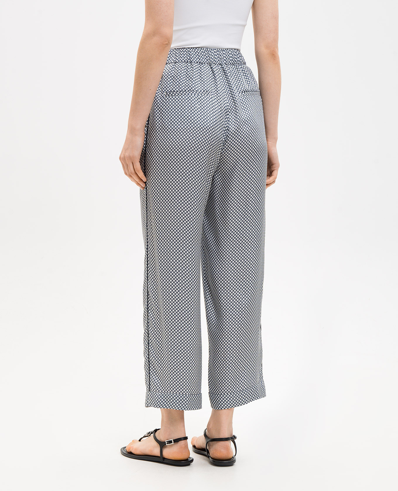

White pants with logo print Peserico