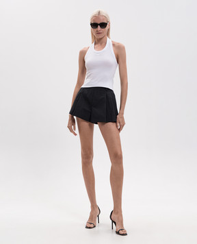 Vetements White ribbed top WH27TT164W