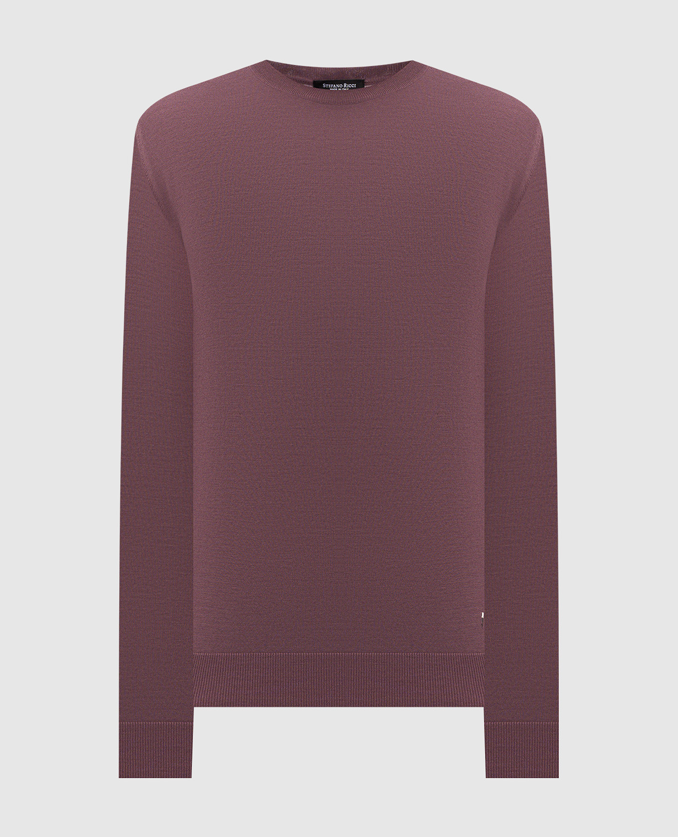 Burgundy wool jumper with logo monogram