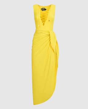 Taller Marmo Grand Sahara yellow swimsuit with sarong skirt PF2672