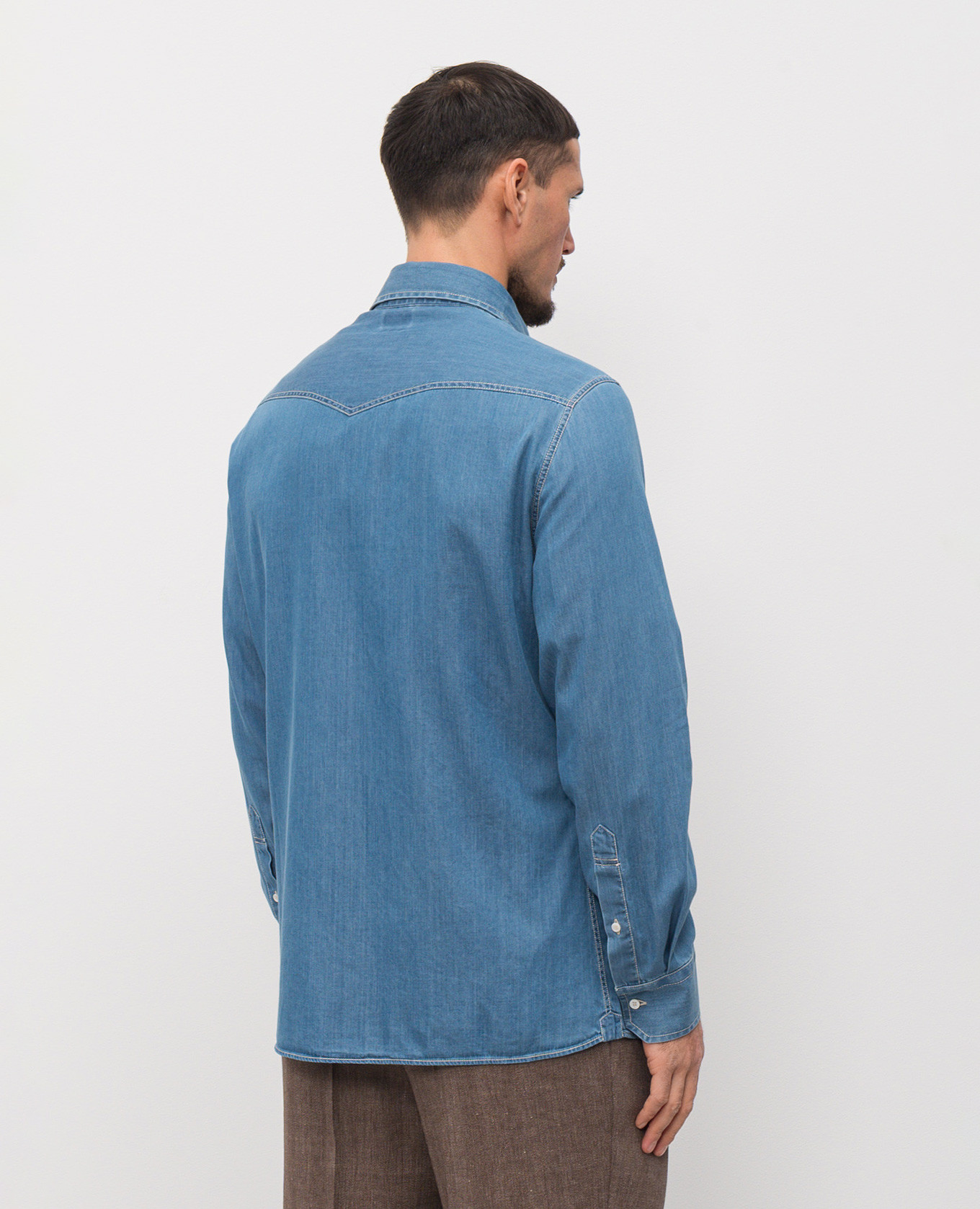 Blue denim shirt Brunello Cucinelli 4