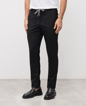 Marco Pescarolo Black wool and silk pants CARACCIOLO5322