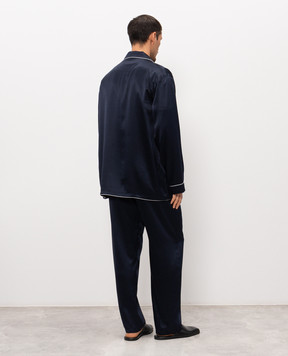 Zimmerli Blue silk pajamas 600075130447