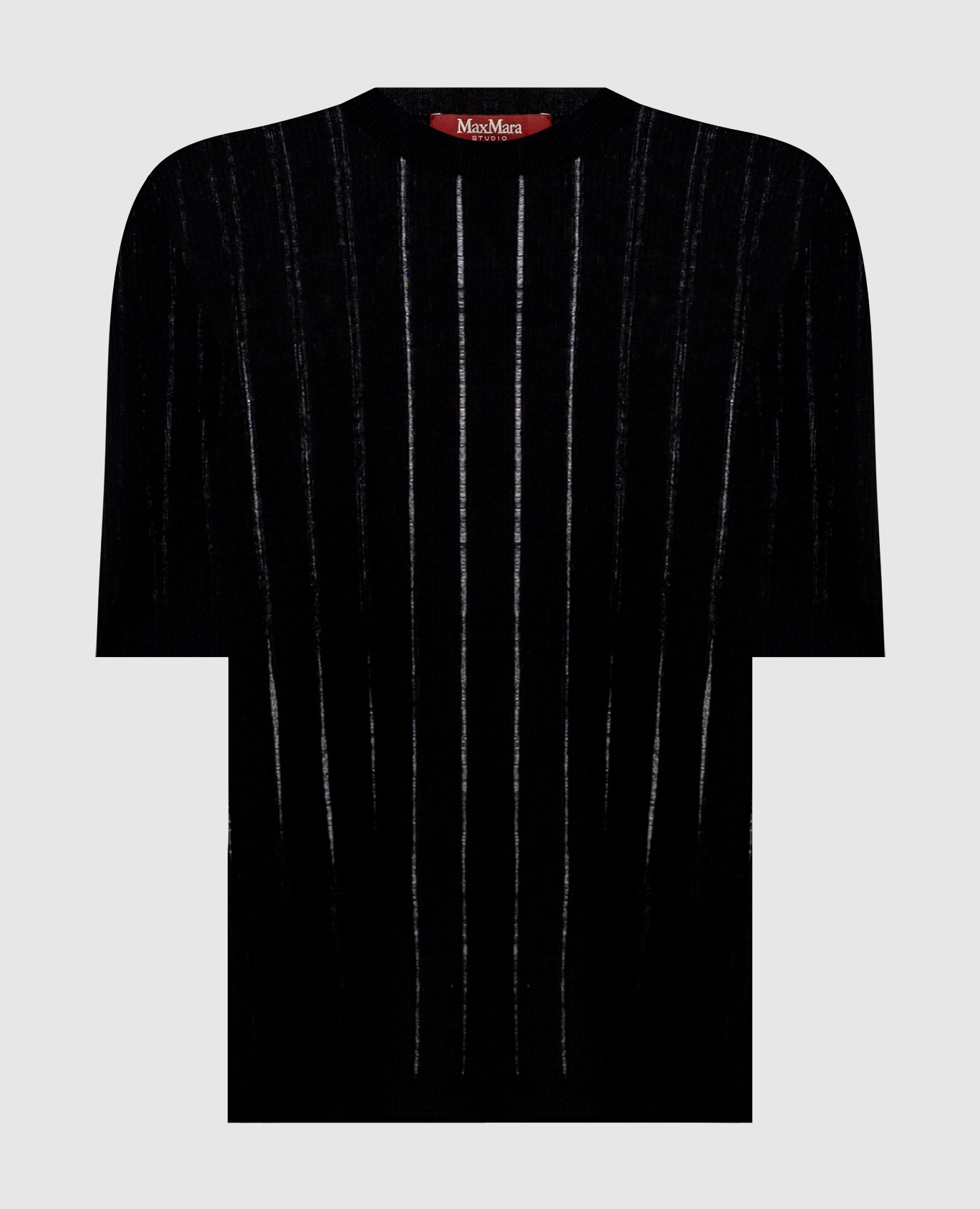 Black silk and wool top