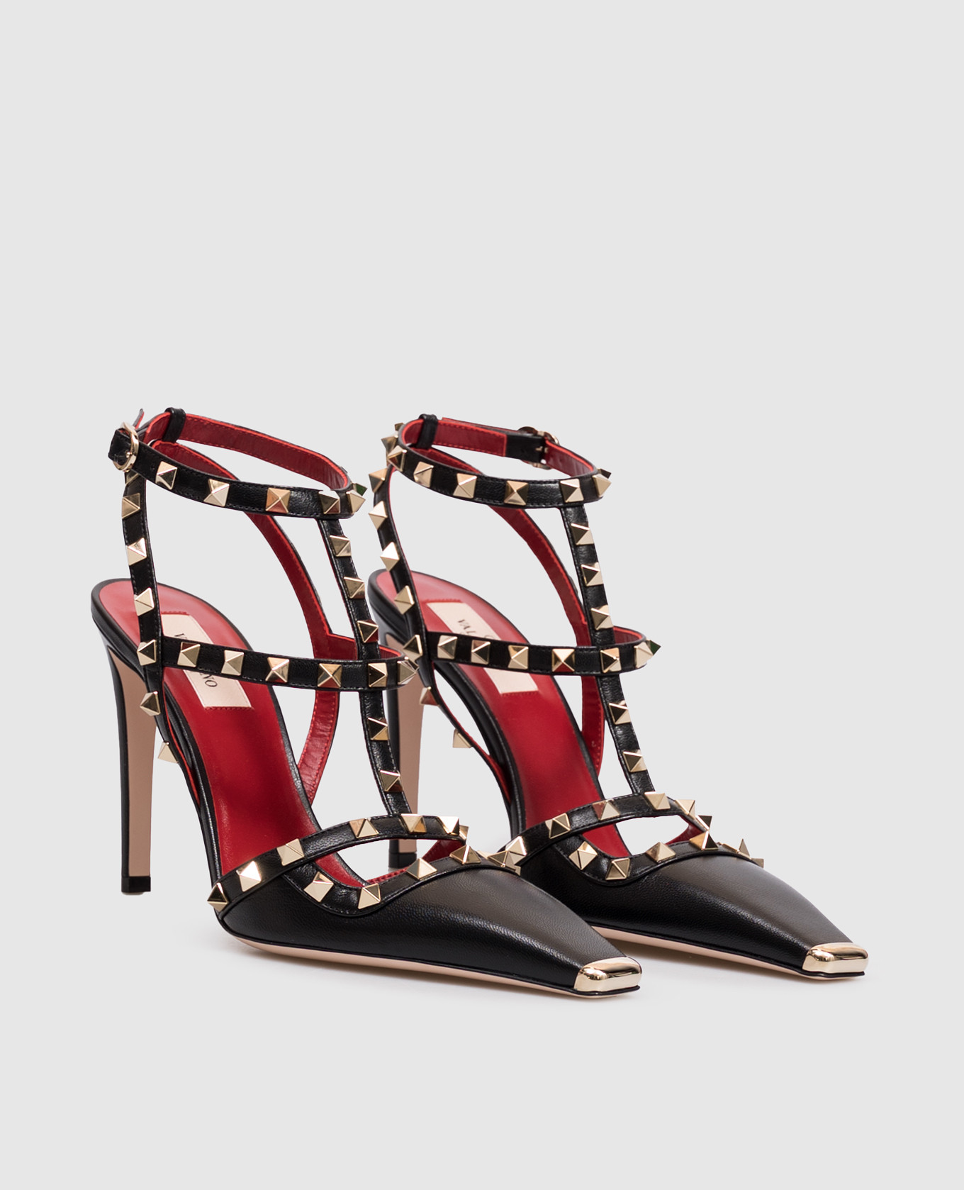 Black Rockstud leather sandals Valentino 2