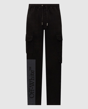 Off-White Beige cargo pants with logo print 44MCF04PF26F001