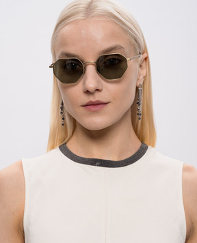 Bottega Veneta Gold Intrecciato Titanium Sunglasses 861361VIGA0
