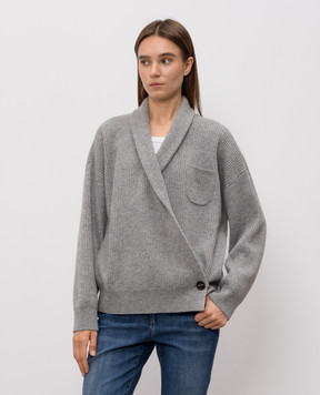 Brunello Cucinelli Gray cashmere cardigan M12724306P