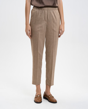 Peserico Beige wool and cashmere pants P0457203358