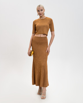 Twinset Brown top with woven pattern 261TP3141
