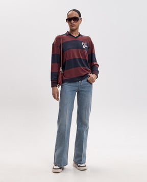 Off-White Striped pullover with polo collar 2FB00482T