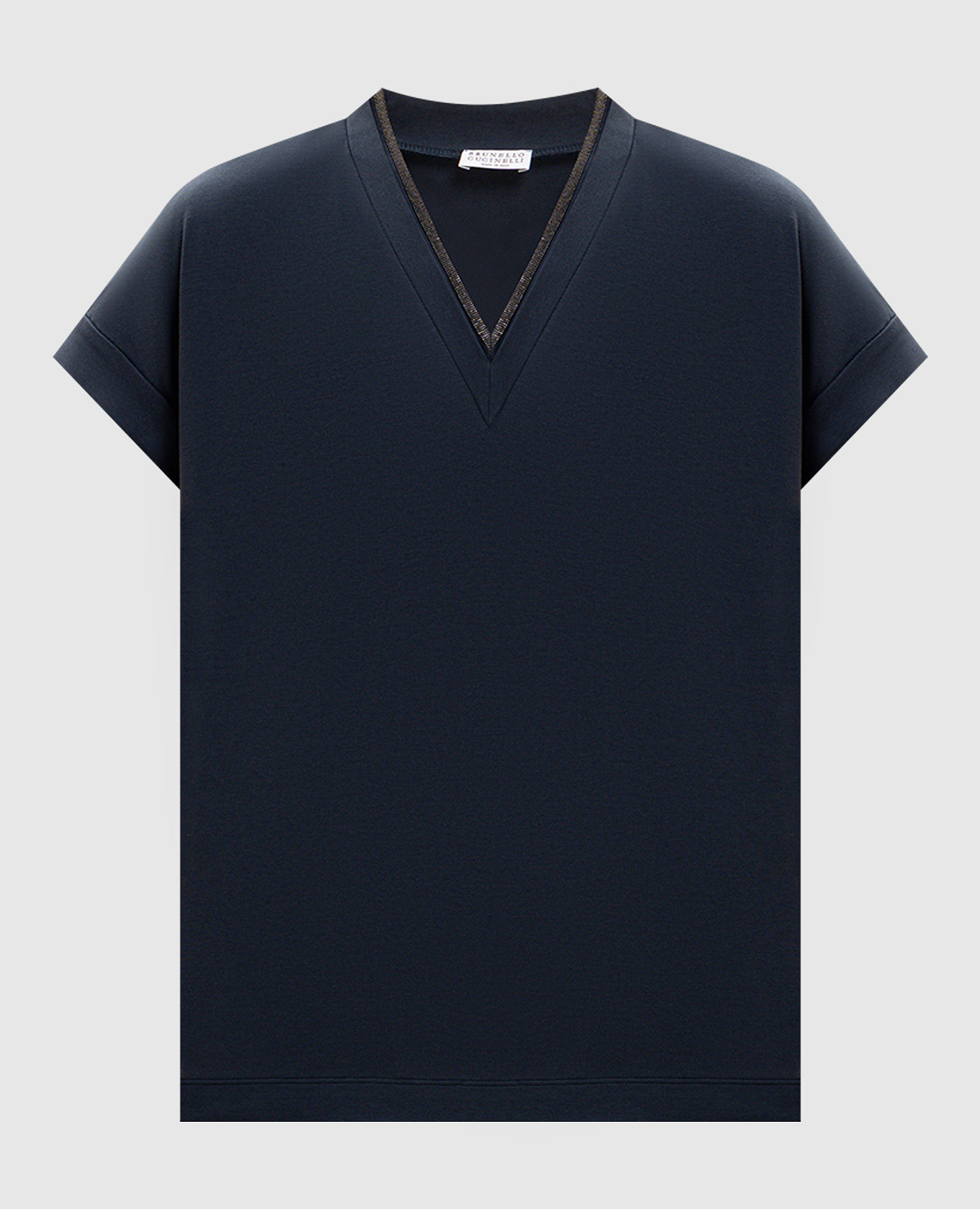 

Blue T-shirt with a monil chain Brunello Cucinelli