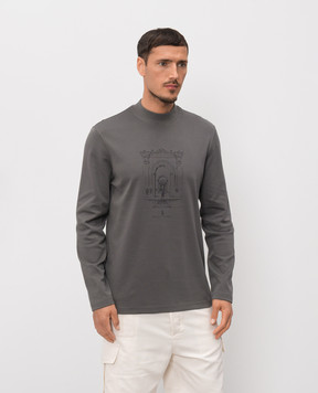 Brunello Cucinelli Gray long sleeve with print ML8241357P