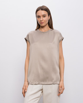 Brunello Cucinelli Gray silk top M0C59EH500