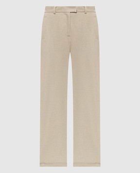 Brunello Cucinelli Beige pants with lurex MP930SN999