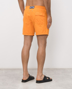 Vilebrequin Orange swim shorts with embroidery MOOED117