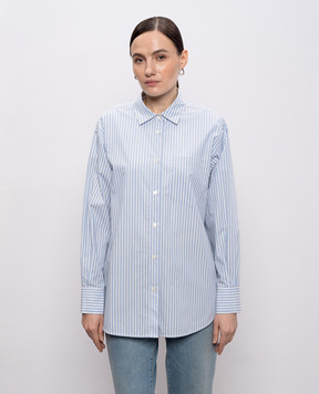 Woolrich Blue striped shirt CFWWSI2022FRUT5378
