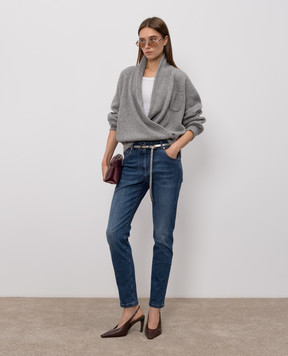 Brunello Cucinelli Blue skinny jeans with a distressed effect MP065P5679