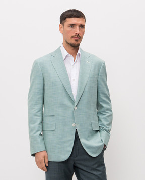 Stefano Ricci Green blazer with silk M1RMD2SP16CTK01U